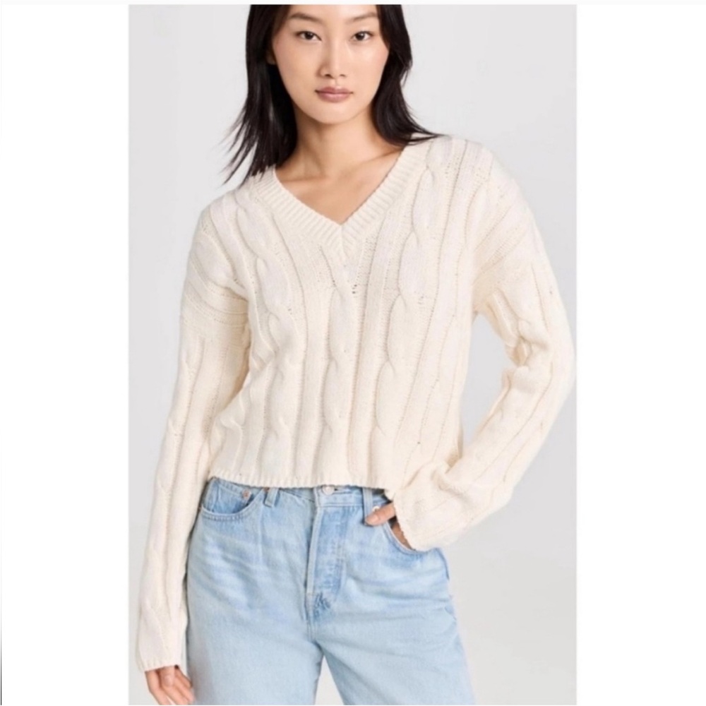 Madewell cable-knit v-neck sweater M